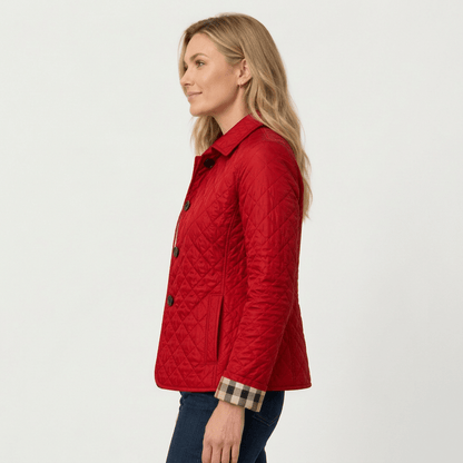 Nova | Damen-Steppjacke mit Knopfleiste und Kragen
