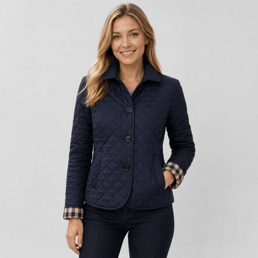 Nova | Damen-Steppjacke mit Knopfleiste und Kragen