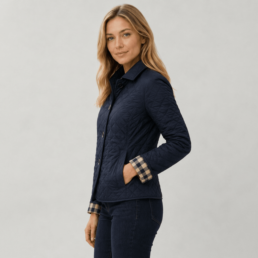 Nova | Damen-Steppjacke mit Knopfleiste und Kragen