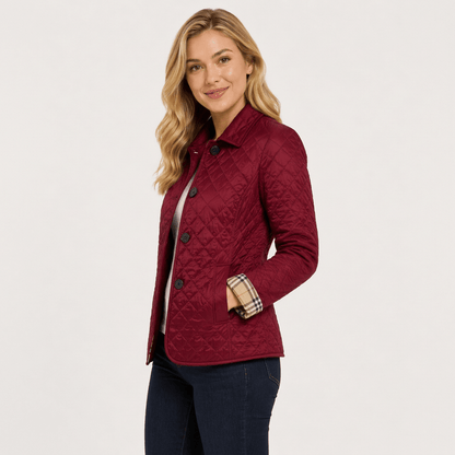 Nova | Damen-Steppjacke mit Knopfleiste und Kragen