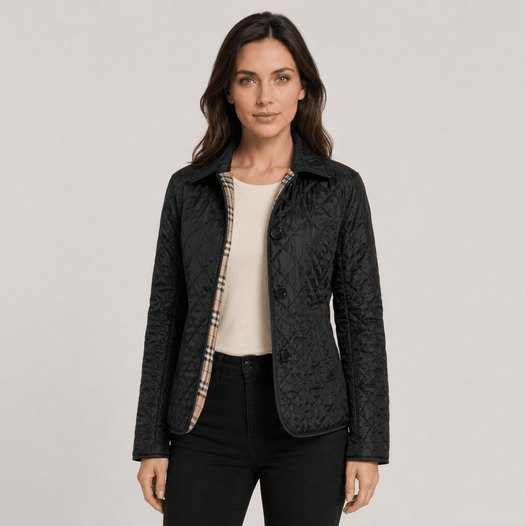 Nova | Damen-Steppjacke mit Knopfleiste und Kragen