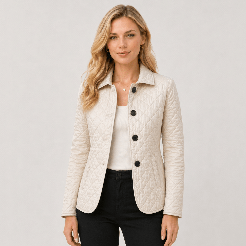 Nova | Damen-Steppjacke mit Knopfleiste und Kragen