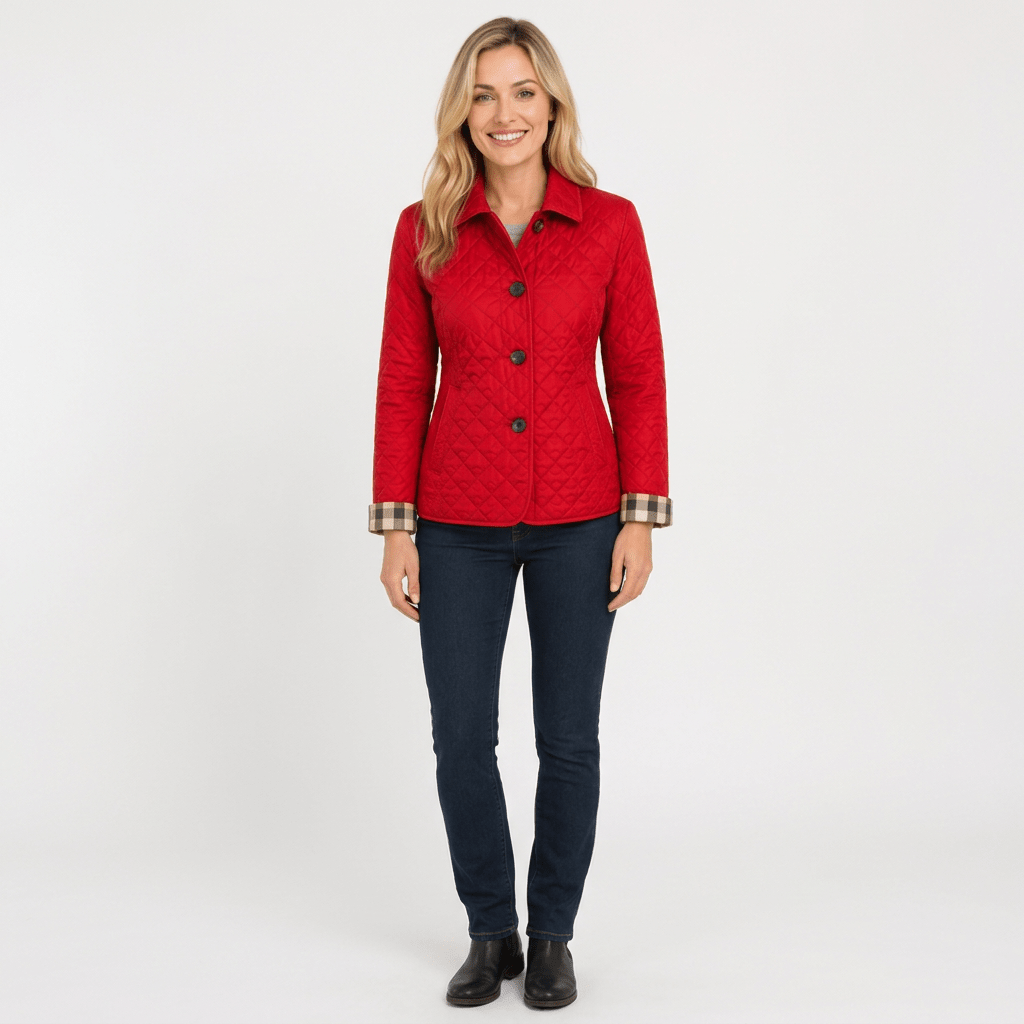 Nova | Damen-Steppjacke mit Knopfleiste und Kragen