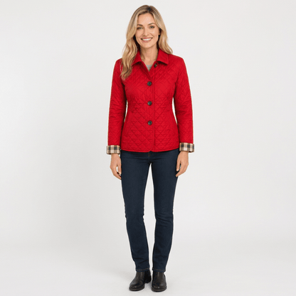 Nova | Damen-Steppjacke mit Knopfleiste und Kragen