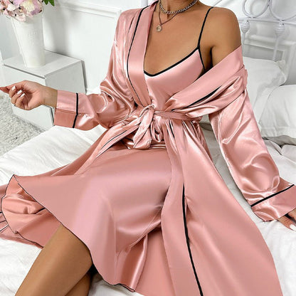 Gia | Pyjama-Set für Damen mit Morgenmantel und Unterkleid