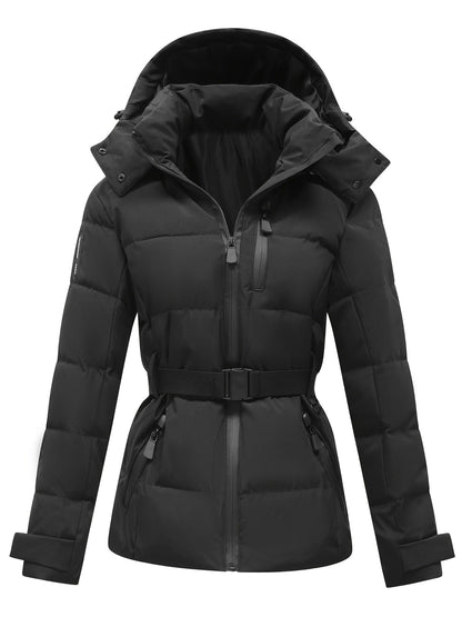 Dakota | Damenjacke mit Kapuze und Gürtel zur Betonung der Taille