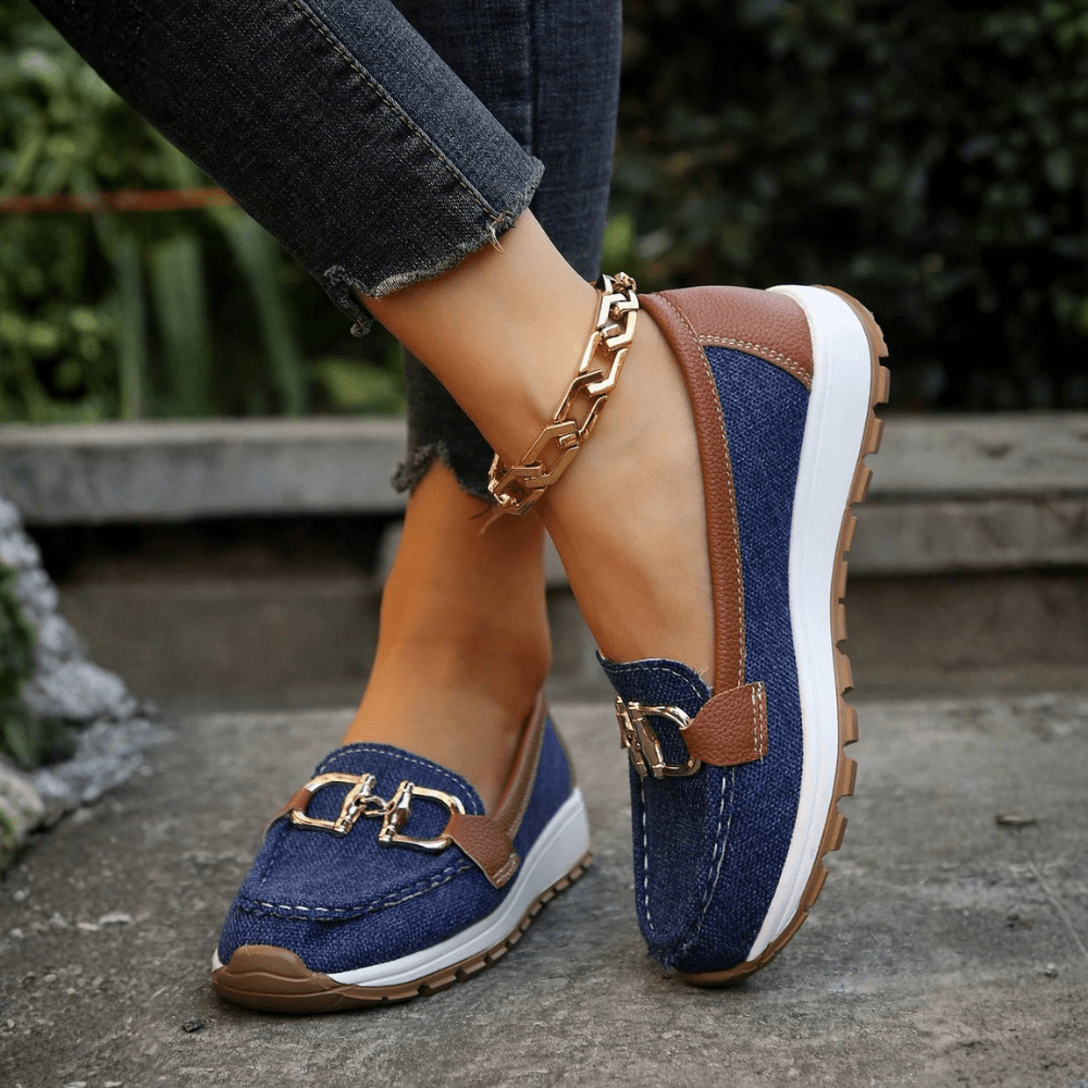 Reese | Women's Chain Loafers with Flat Wedge Sole