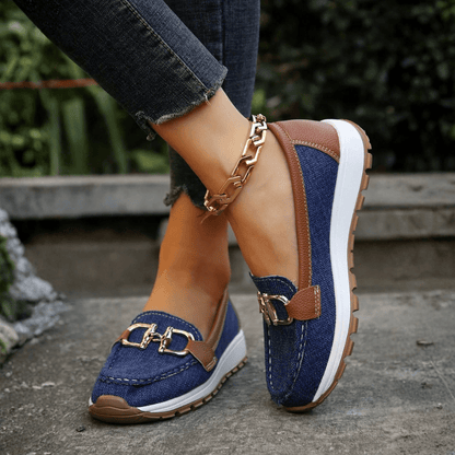 Reese | Women's Chain Loafers with Flat Wedge Sole