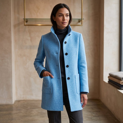 Bree | Damen-Mantel in Longline-Schnitt mit Knopfleiste und Kragen