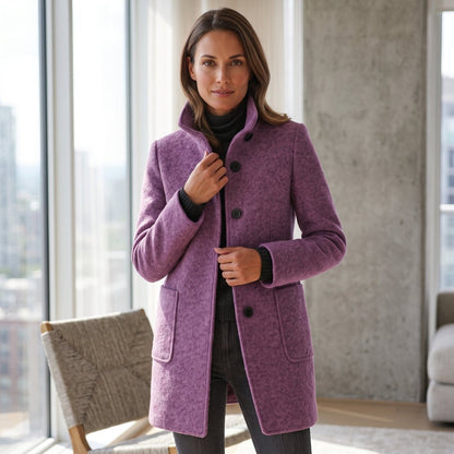 Bree | Damen-Mantel in Longline-Schnitt mit Knopfleiste und Kragen