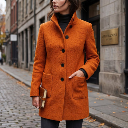 Bree | Damen-Mantel in Longline-Schnitt mit Knopfleiste und Kragen