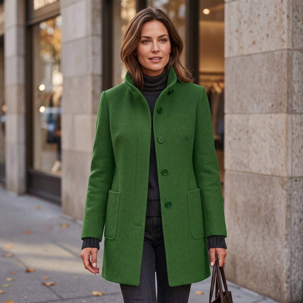 Bree | Damen-Mantel in Longline-Schnitt mit Knopfleiste und Kragen