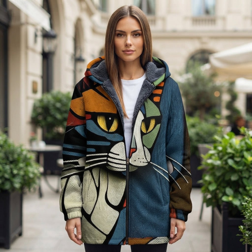 Sadie | Women's Printed Hooded Zip Front Casual Jacket