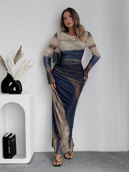 Gretchen | Women's Printed Bodycon Maxi Dress