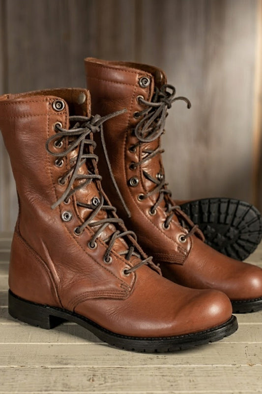 Nika | Women's Lace-Up Combat Ankle Boots