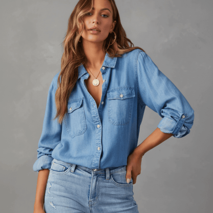 Bree | Women's Long Sleeve Shirt with Chest Pockets