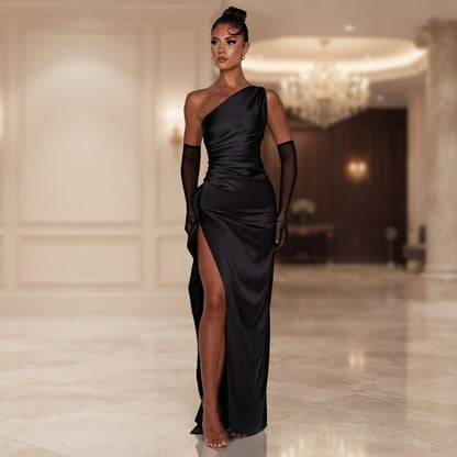Sadie | Women's One-Shoulder Evening Slit Dress
