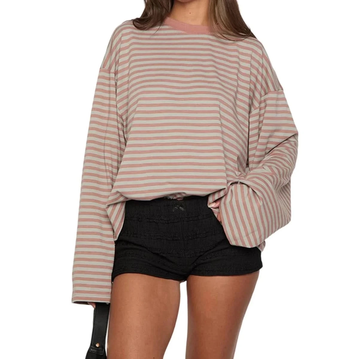 Quinn | Women's Striped Oversized Long Sleeve Top