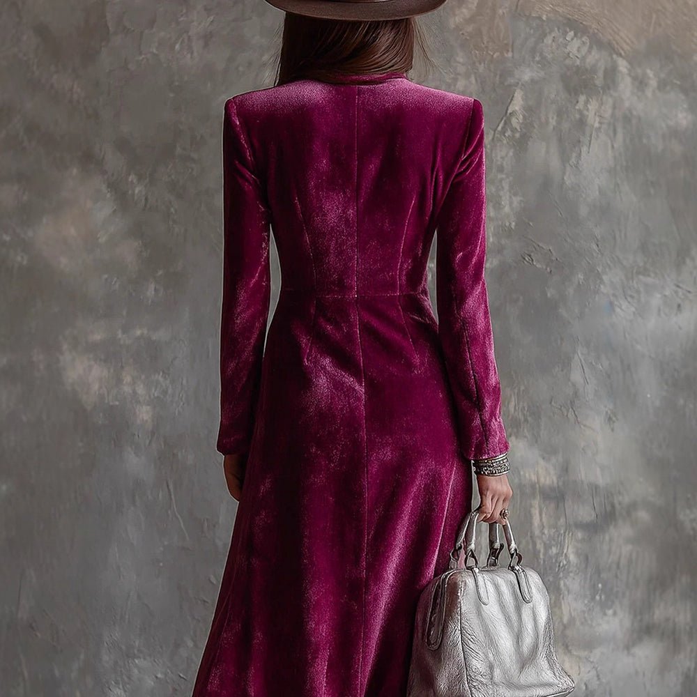Liv | Women's Winter Velvet Long Blazer Dress