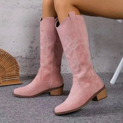 Quinn | Botas vaqueras bordadas hasta la rodilla para mujer