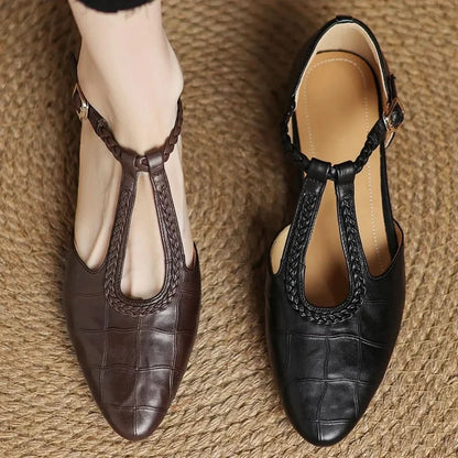 Harlow | Klassische bequeme T-Riemchen-Ballerinas für Damen