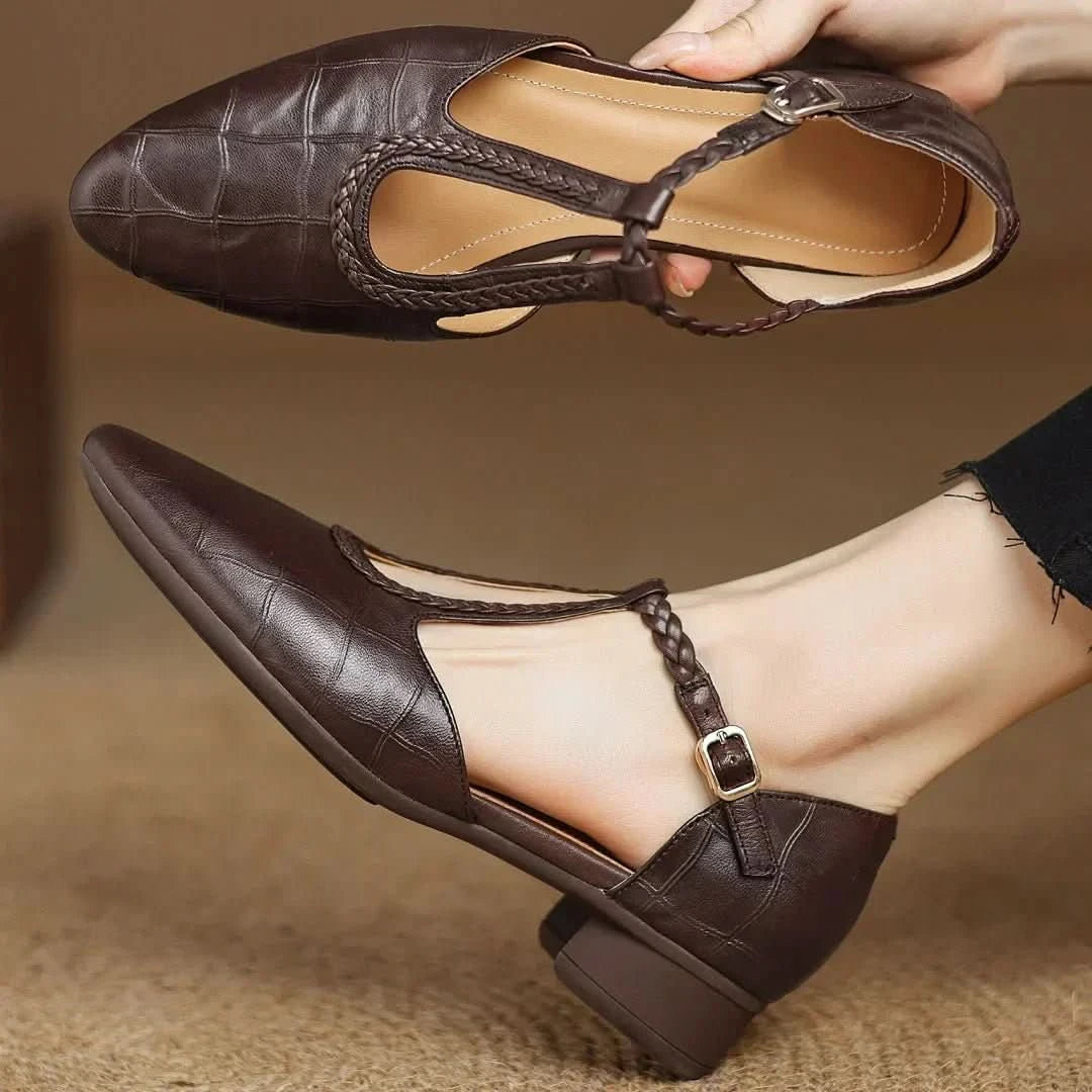 Harlow | Klassische bequeme T-Riemchen-Ballerinas für Damen