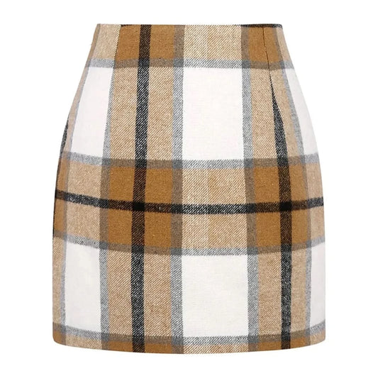 Piper | Women's Plaid Corduroy High Waist Midi Skirt