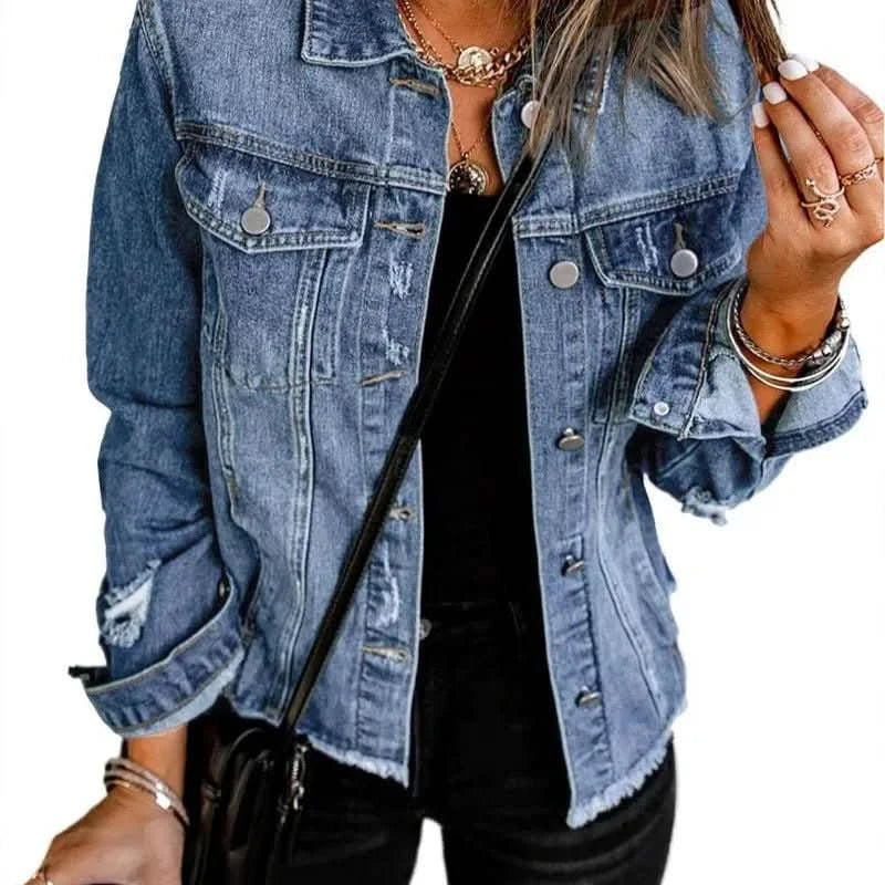 Nova | Women's Vintage Wash Turn-Down Collar Jacket