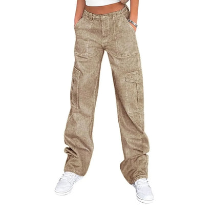 Greer | Women's High Waist Wide Leg Cargo Trousers