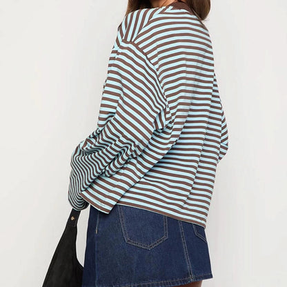 Quinn | Women's Striped Oversized Long Sleeve Top