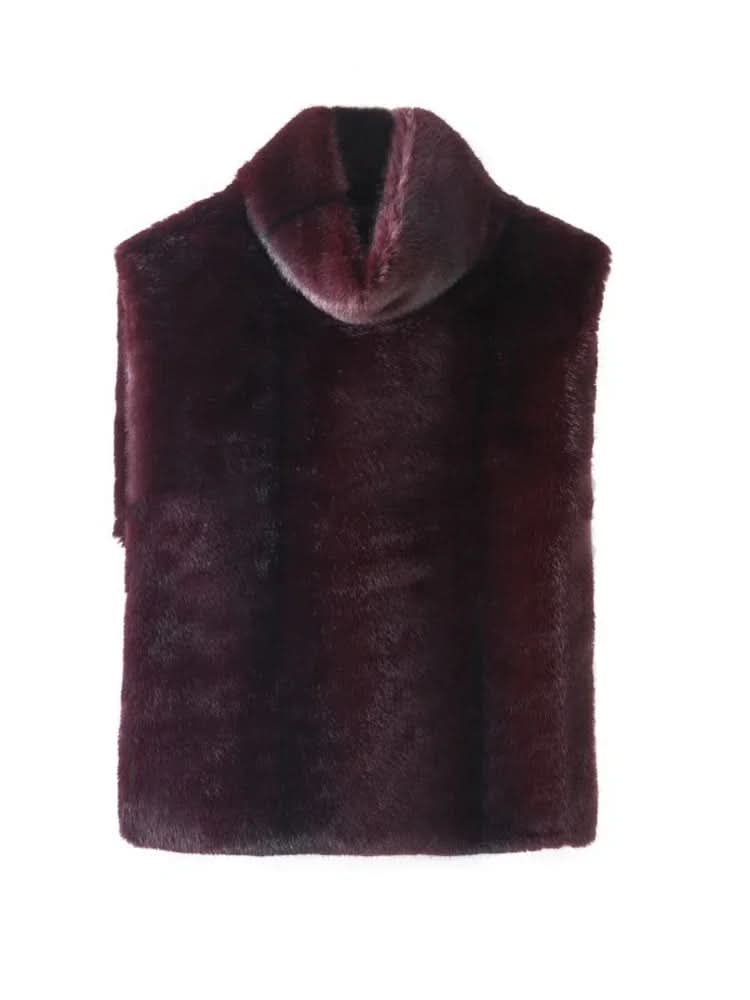Romy | Women's Faux Fur Turtleneck Winter Vest
