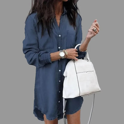 Quinn | Women's Long Sleeve Button-Up Shirt Dress