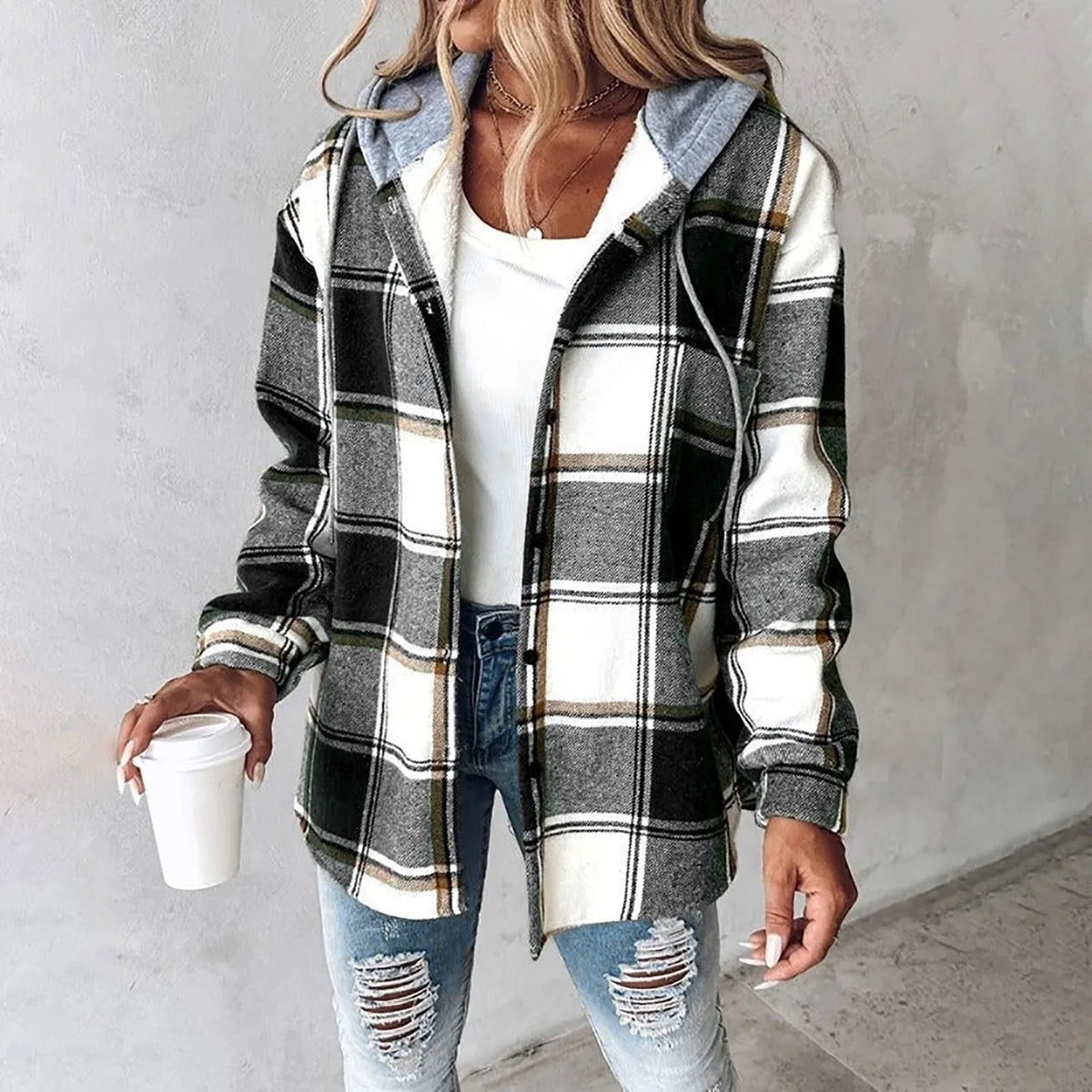 Blair | Women's Winter Plaid Hooded Jacket