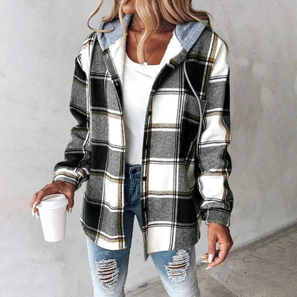 Blair | Women's Winter Plaid Hooded Jacket