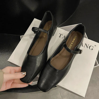 Lola | Women's Square Toe Low Block Heel Mules