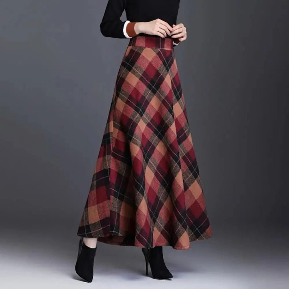 Nova | Women's Plaid High-Waisted Winter Skirt