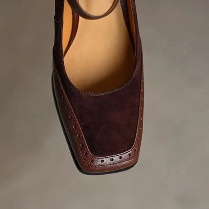Gia | Women's Block Heel Pump Shoes with Ankle Strap
