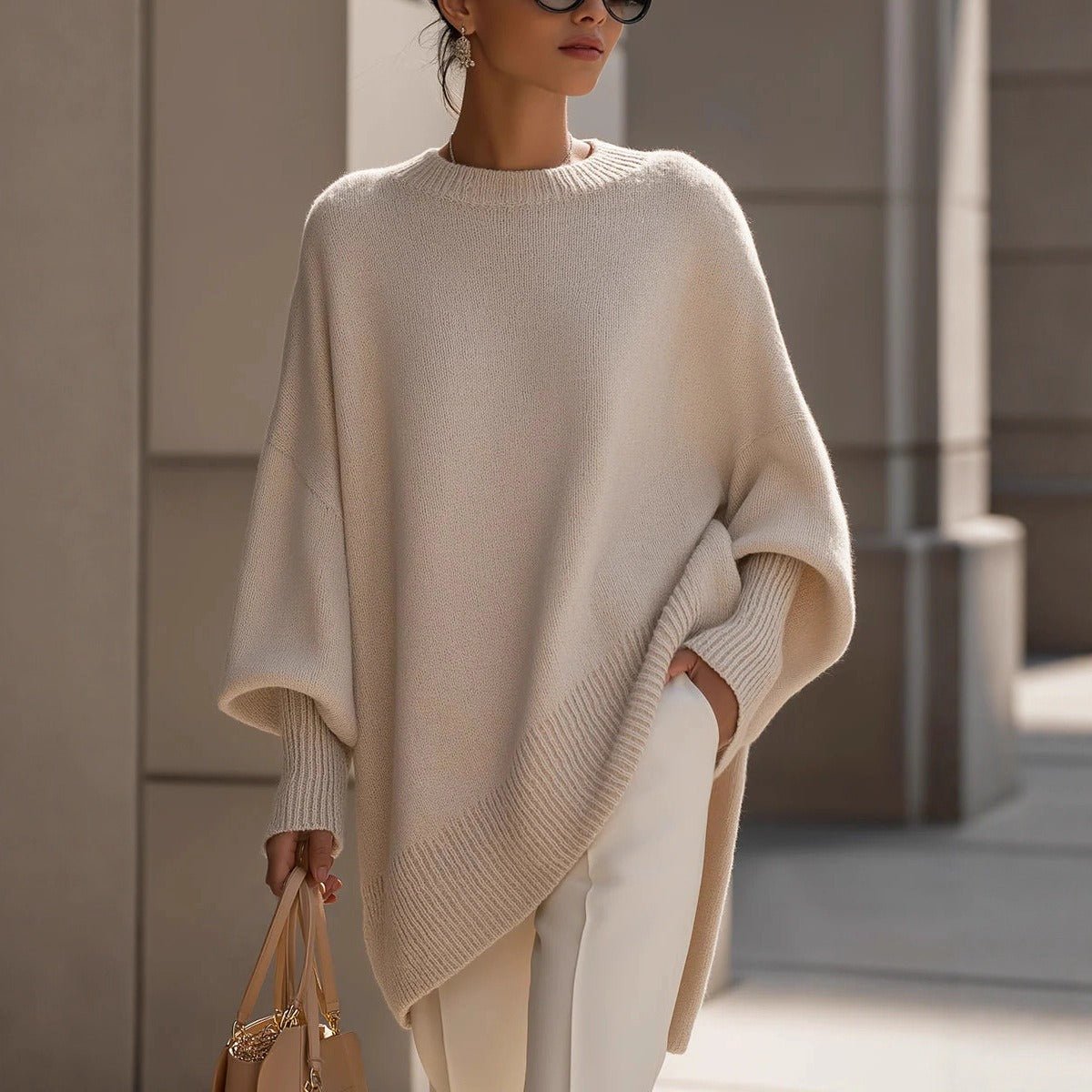 Sadie | Damen-Oversize-Strickpullover zum Drüberziehen