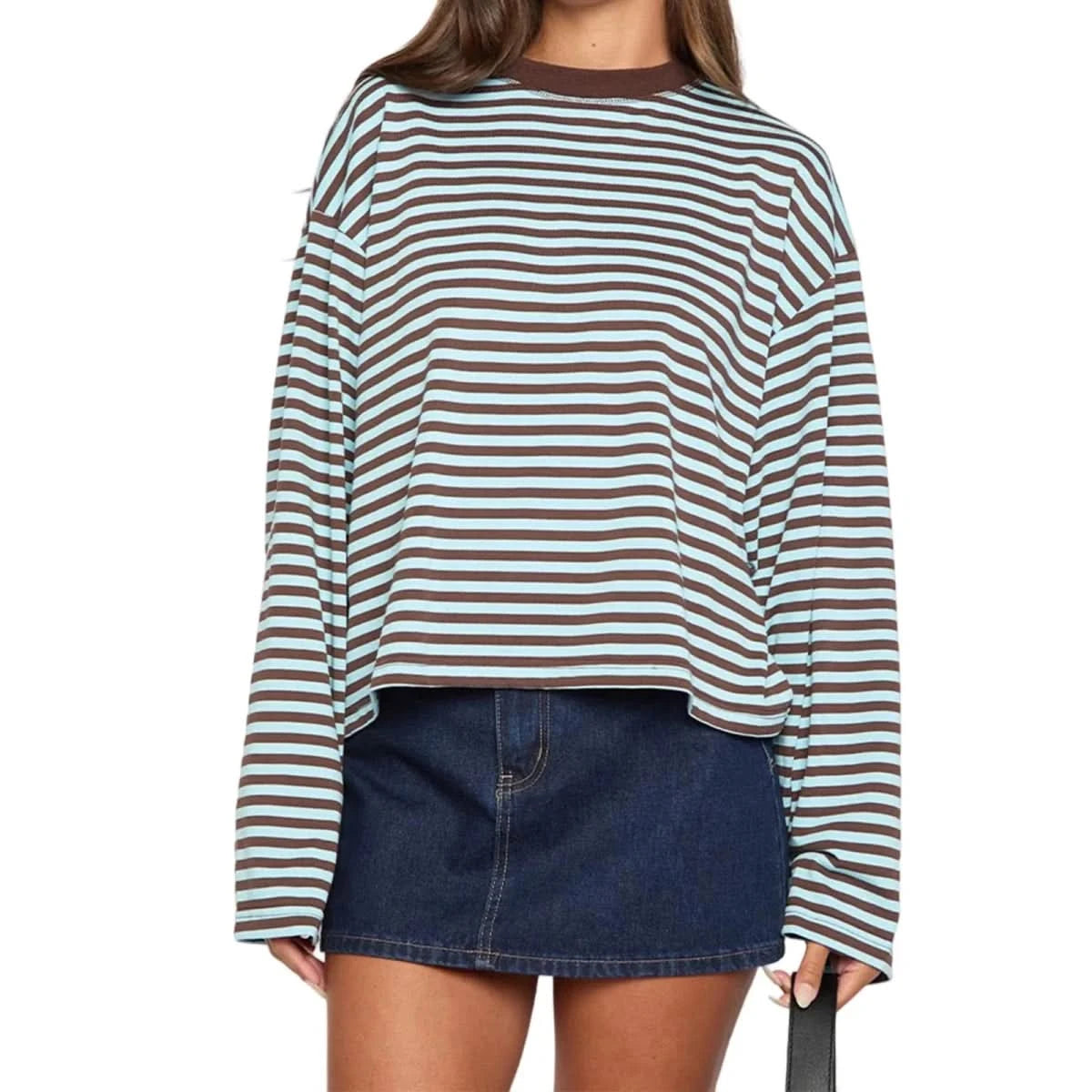 Quinn | Women's Striped Oversized Long Sleeve Top