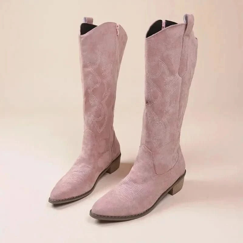 Quinn | Botas vaqueras bordadas hasta la rodilla para mujer