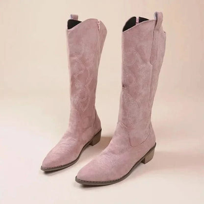 Quinn | Botas vaqueras bordadas hasta la rodilla para mujer