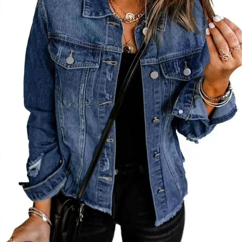 Nova | Women's Vintage Wash Turn-Down Collar Jacket