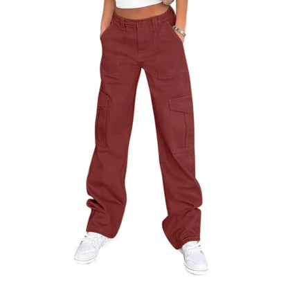 Greer | Women's High Waist Wide Leg Cargo Trousers