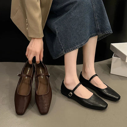 Lola | Women's Square Toe Low Block Heel Mules