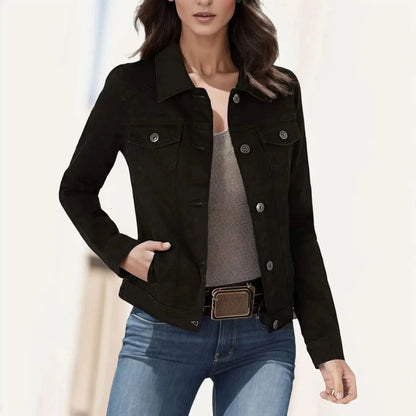 Dakota | Kurze Jacke mit Revers und langen Ärmeln für Damen