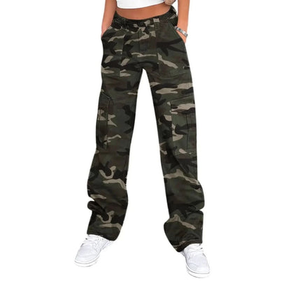 Greer | Women's High Waist Wide Leg Cargo Trousers