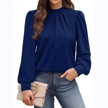 Nova | Women's Leopard Print Ruched High Neck Top
