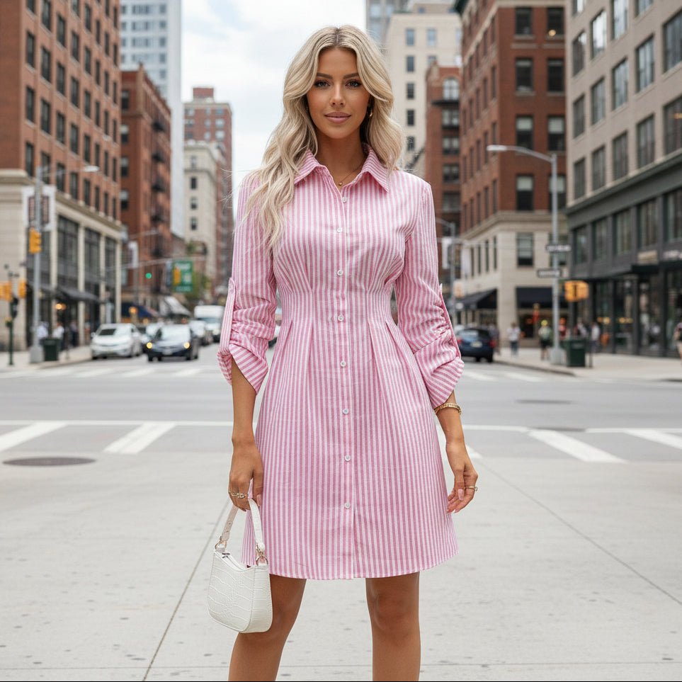 Sloane | Gestreiftes Etuikleid im Lagenlook für Damen