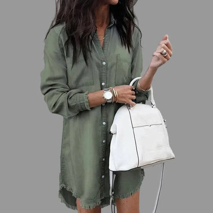 Quinn | Women's Long Sleeve Button-Up Shirt Dress