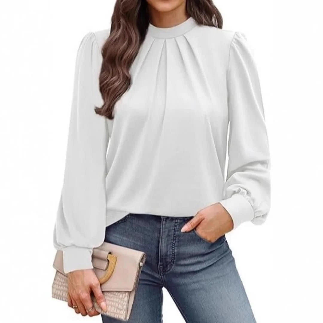 Nova | Women's Leopard Print Ruched High Neck Top